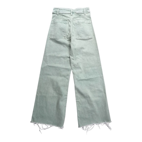 Zara Women's High-Waisted Frayed Hem wide leg Jeans sz 4, 008 - Picture 2 of 3